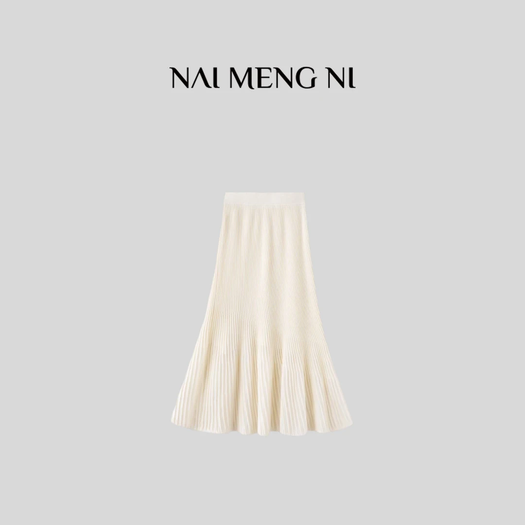 肉肉 26RR047灵动飘逸感大裙摆细卷边设计半身裙女