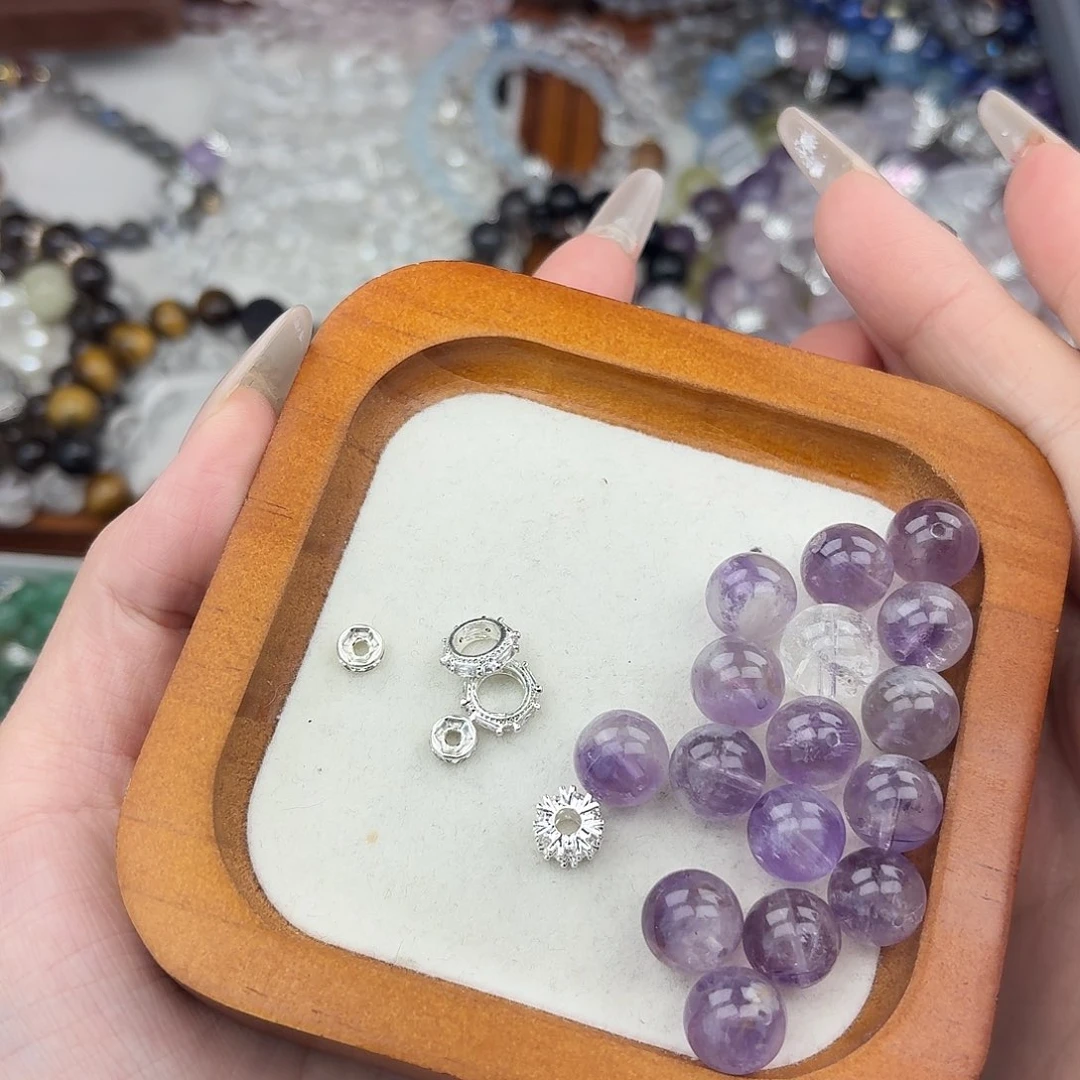 烟晶手链银S925镶嵌好