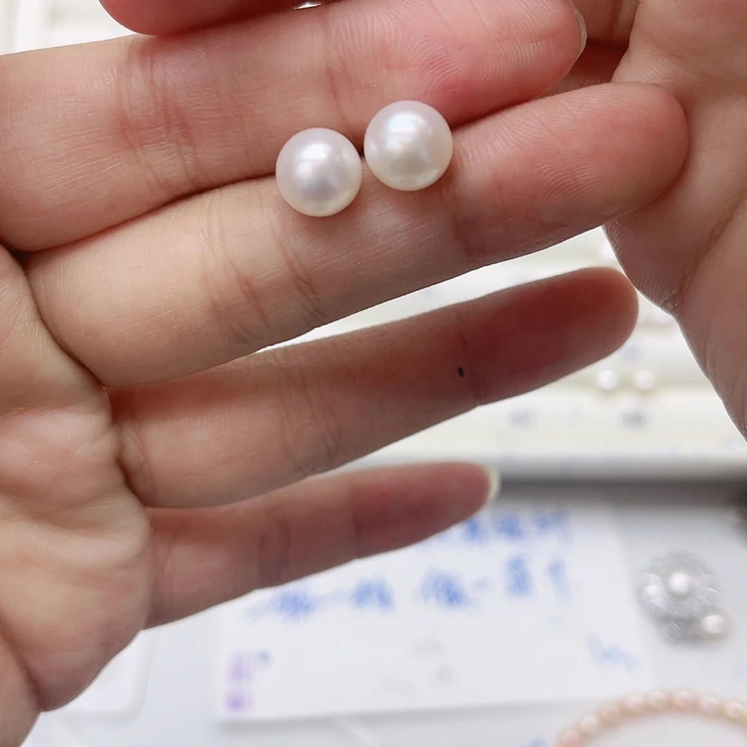 淡水珍珠耳饰银S925镶嵌阳****r