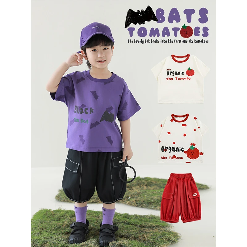 YOEHYAUL/幼悠夏贰波【涂鸦水印】一套更清凉 短袖T恤N5892 N6098