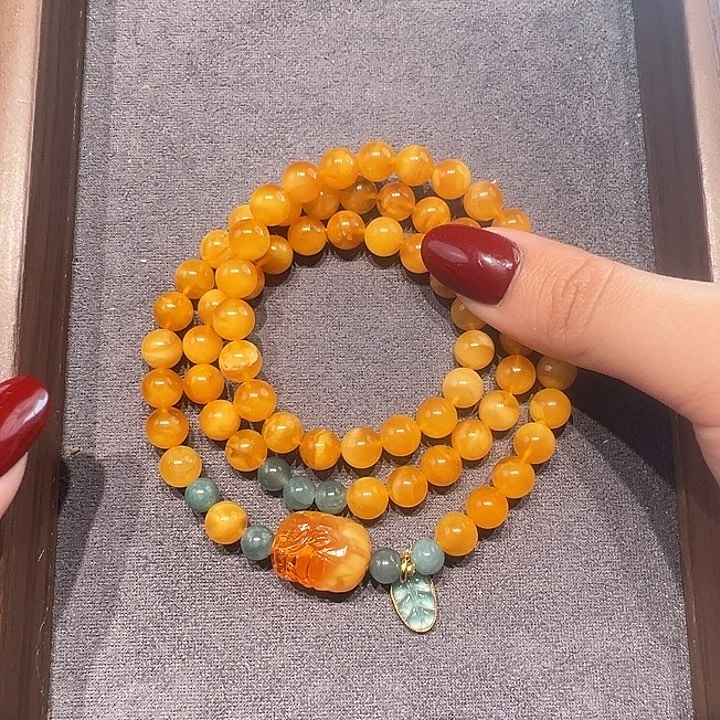 蜜蜡未镶嵌手串8mm蜜蜡手串