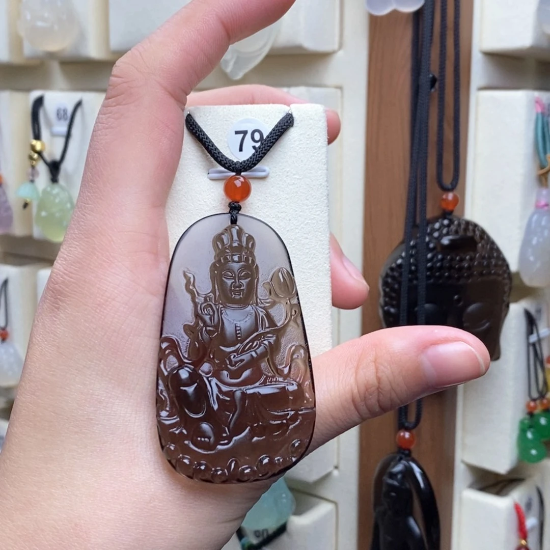 黑曜岩吊坠(赠链)未镶嵌飞*?