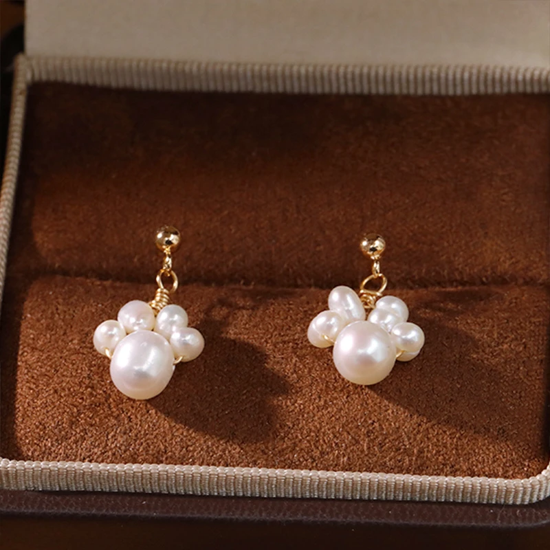 铜合金耳饰 《货号8998》明星同款异性珠珠吊坠耳环