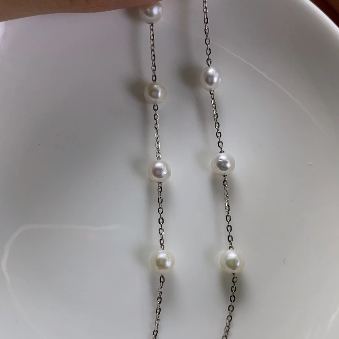 银S925镶嵌手绳淡水珍珠