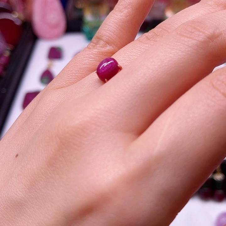 红宝石戒指银S925镶嵌