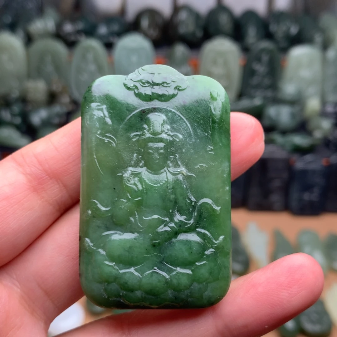 和田玉未镶嵌颈饰挂件19（有包容）
