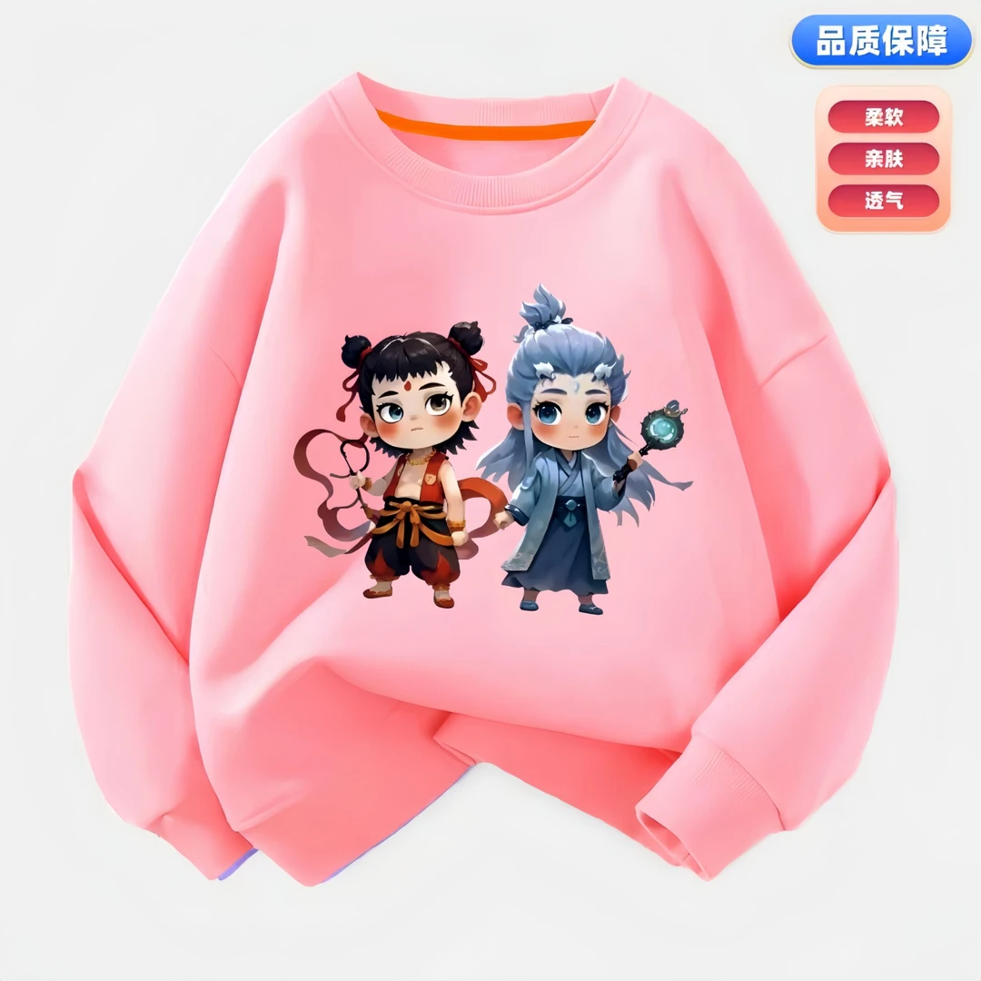 哪吒敖丙魔珠灵珠儿童印花卫衣圆领长袖中小童男童女童时尚中国风