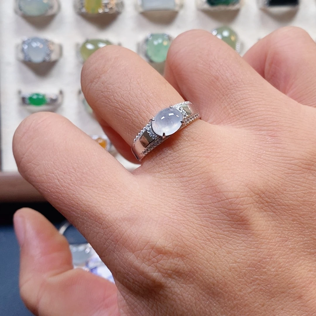 翡翠银S925镶嵌戒指