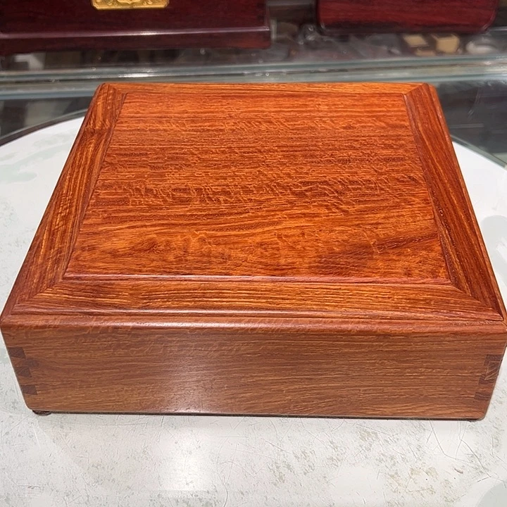 大果紫檀（缅甸花梨）独板双机关盒23/23/7.5