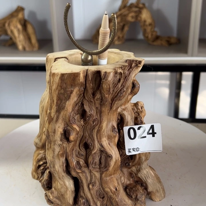 木石榴木榴疤茶桶笔筒