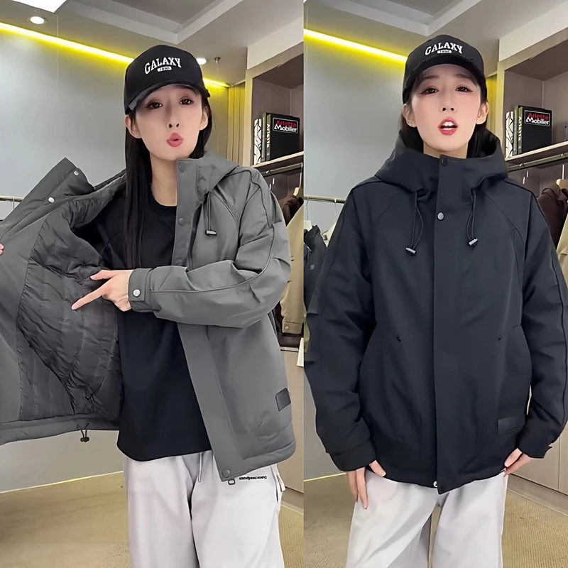 冬季爆款三防连帽棉服外套男士潮流痞帅宽松百搭加厚保暖工装夹克