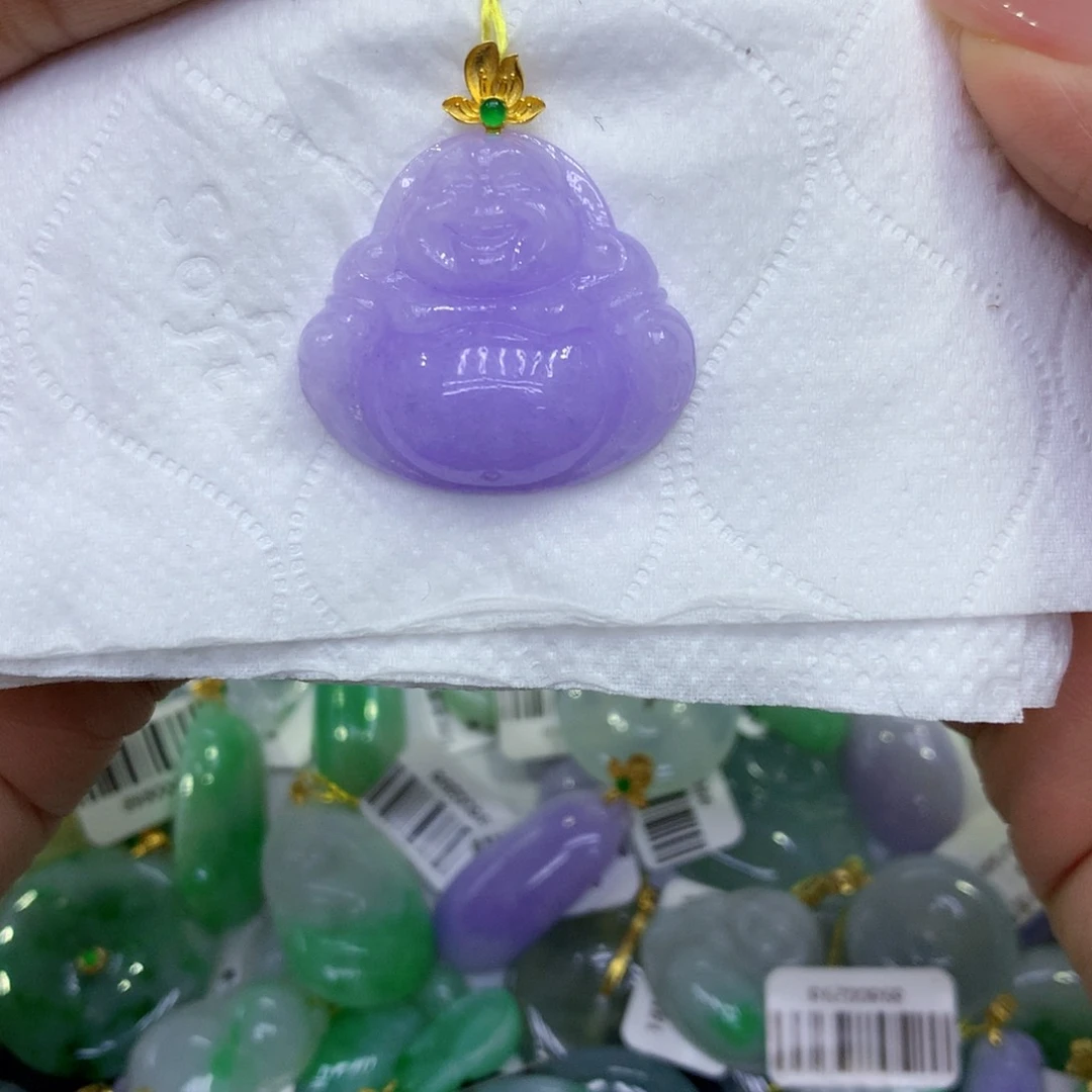 颈饰18K金镶嵌翡翠安***好