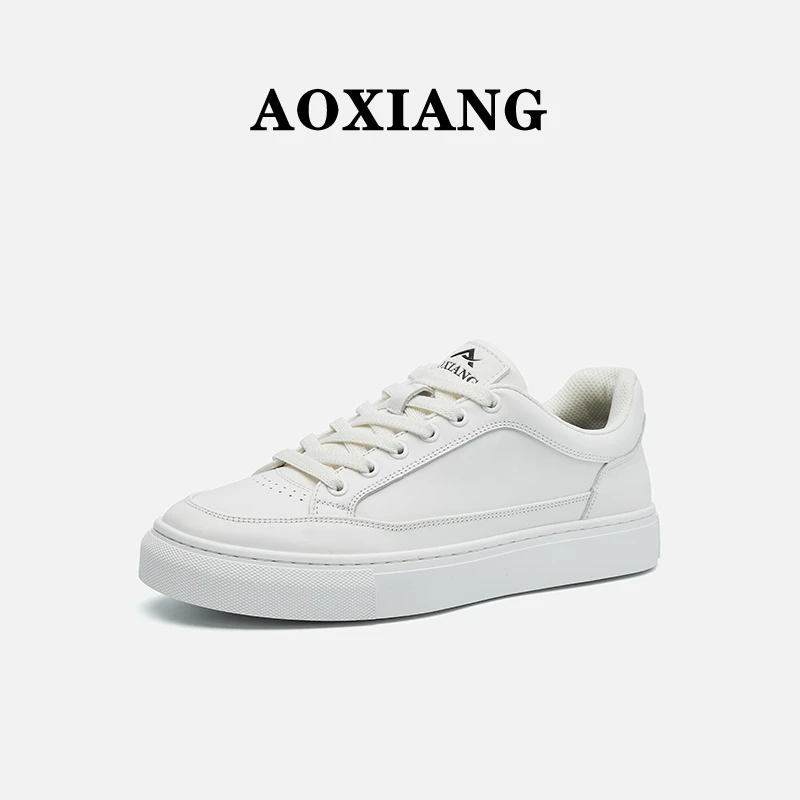 奥象男鞋2025新款秋季男士小白鞋子透气圆头软底男鞋休闲板鞋真皮