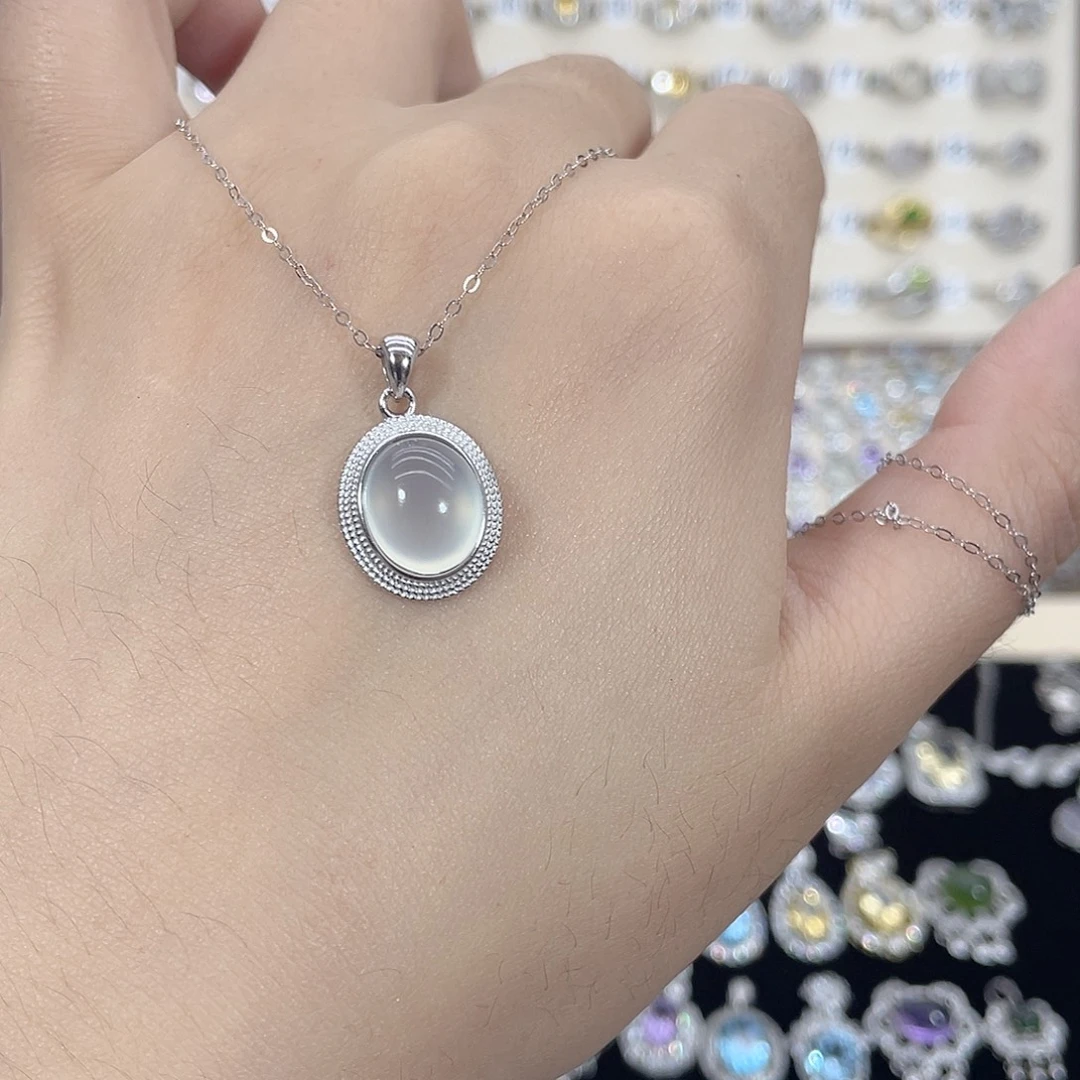 岫玉银S925镶嵌颈饰