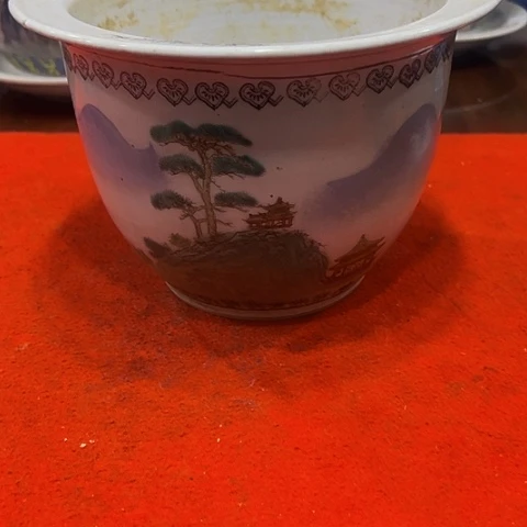 摆件荣*粉彩山水陶瓷