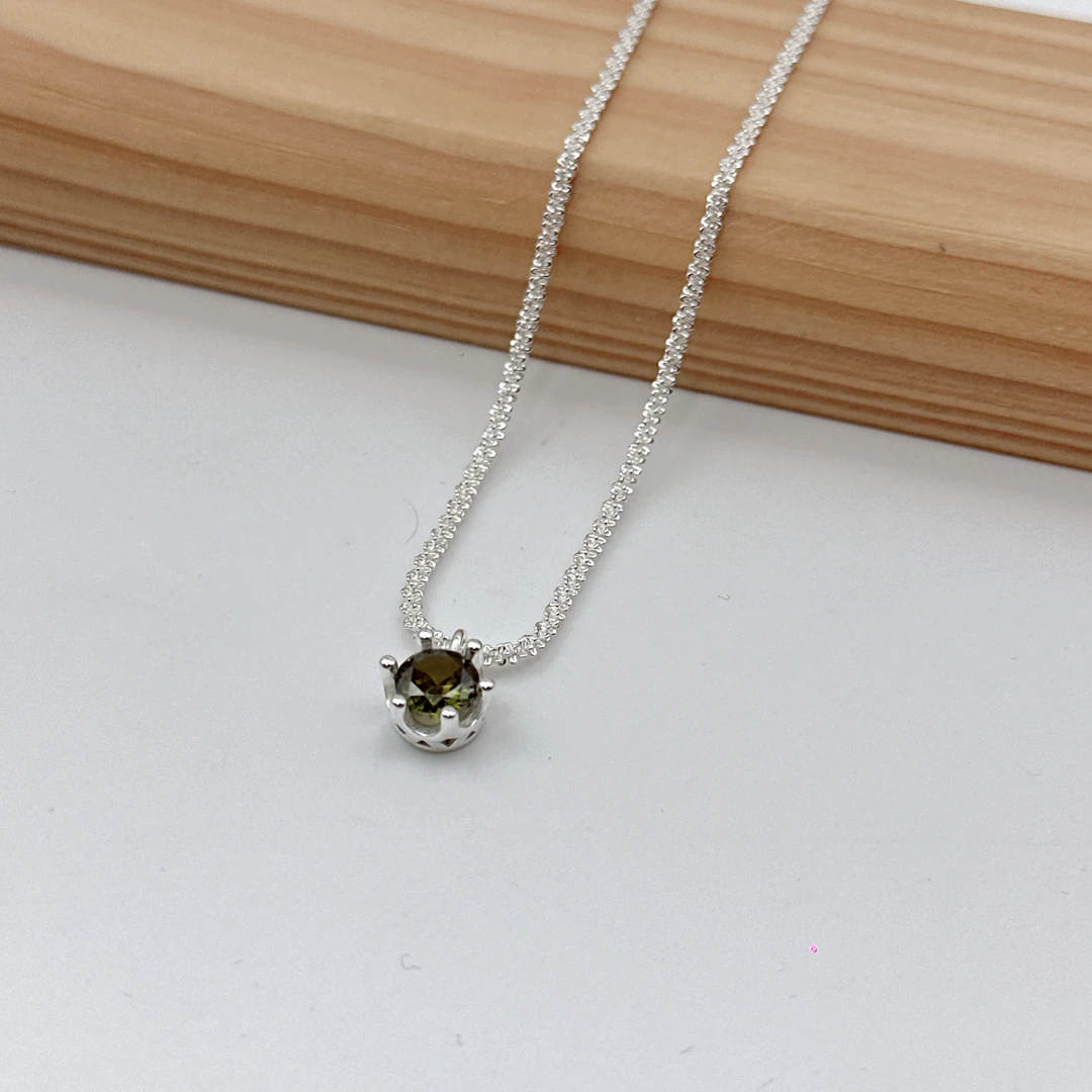 项链一颗吊坠项链女轻奢感小众波光粼粼锁骨链高级感百搭