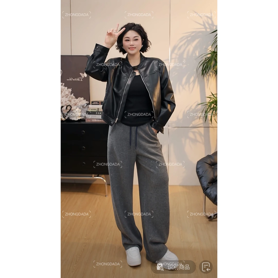 ZHONG大大【】阔腿直筒休闲裤女秋冬新款高腰百搭显瘦长裤50677