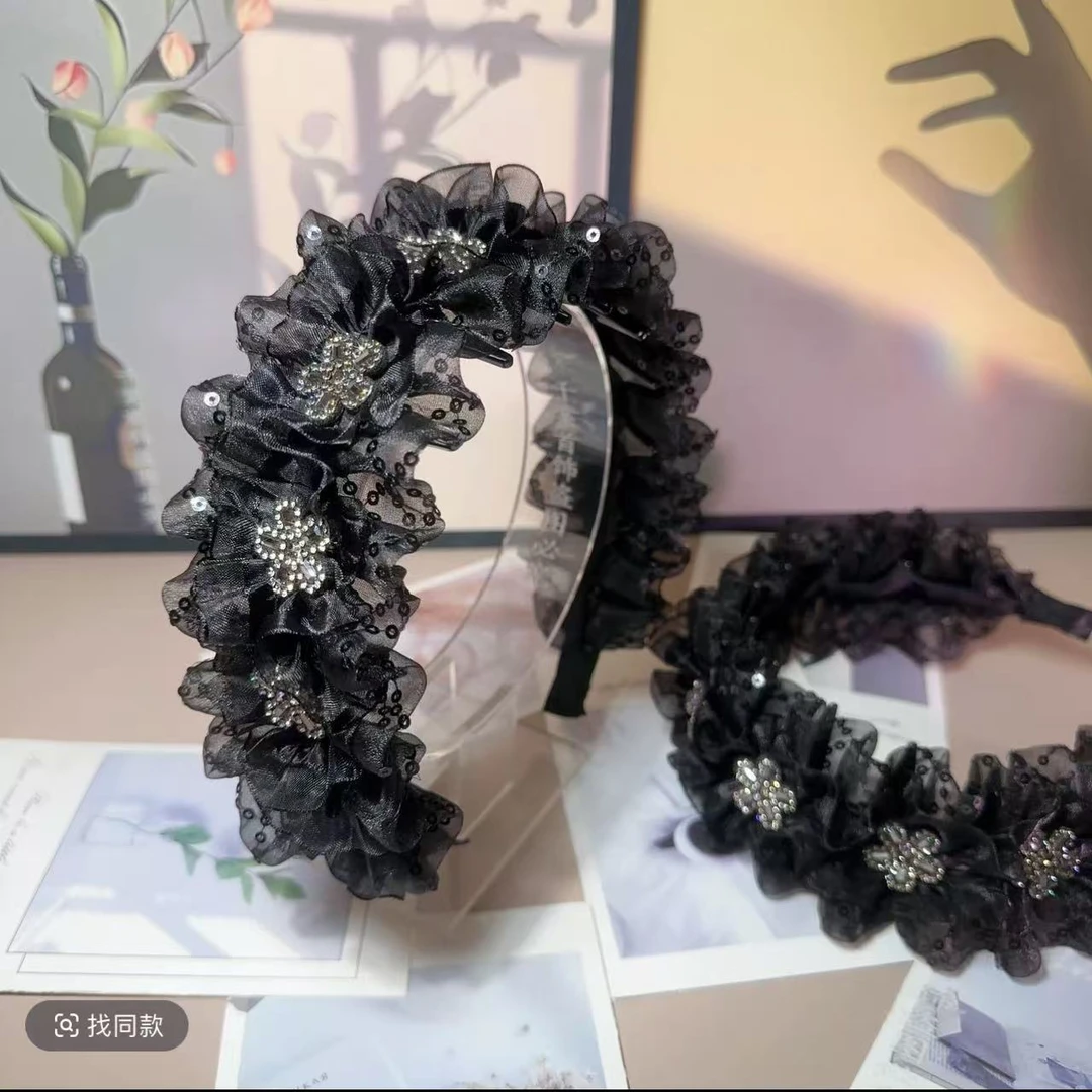 GC歬.夏季透气倒齿纹理感发箍高颅顶简约时尚百网红气质减龄