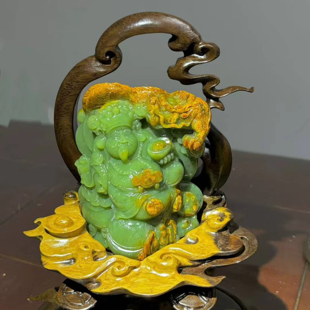 析木河磨玉《财神》摆件