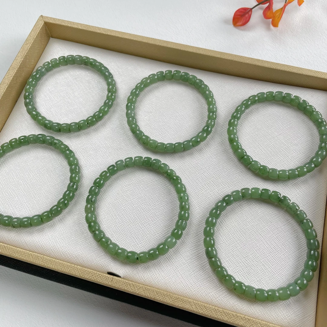 春熙｜俄碧苹果绿7咪直切手串极限弧-多样性发一碧玉手串