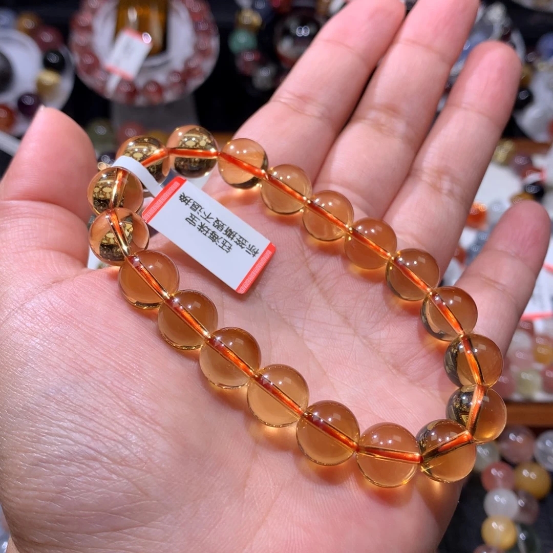 水晶未镶嵌手链黄水晶手链10.6mm