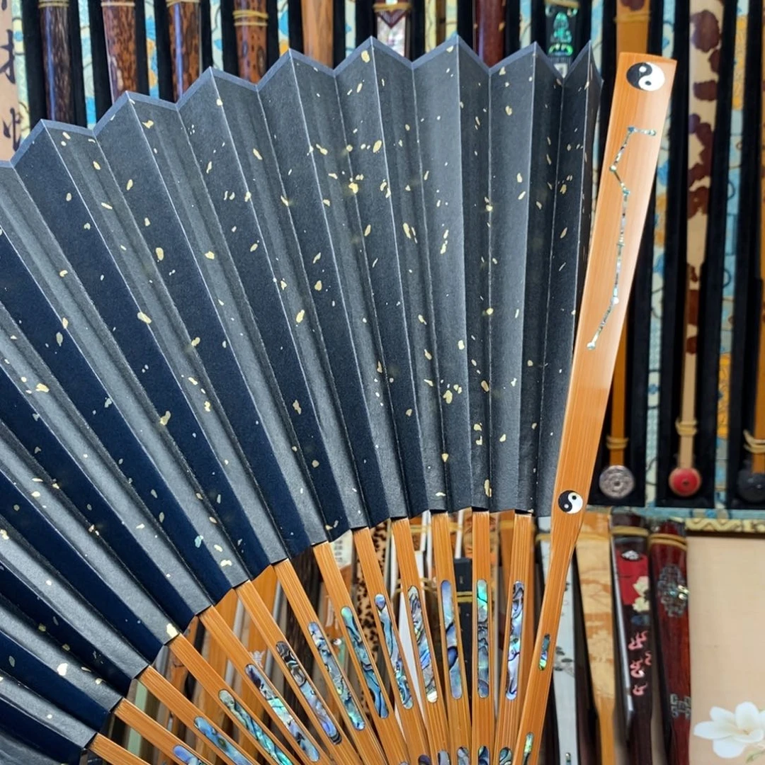 扇子太极北斗七星螺钿三合青满嵌