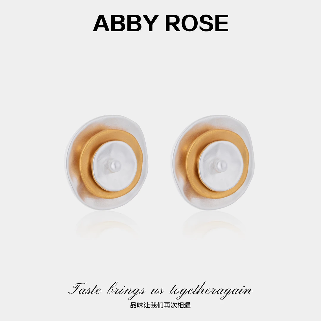 ABBY ROSE轻奢小众圆形耳钉F695