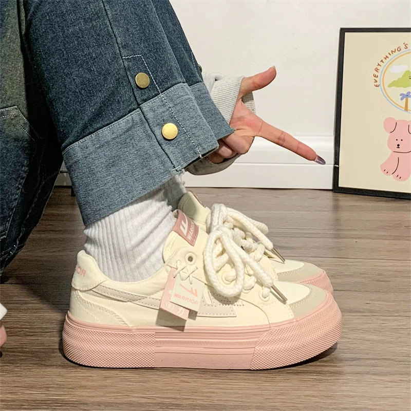 Warrior/回力女鞋ins超火帆布鞋厚底百搭韩版甜酷网红休闲鞋子女