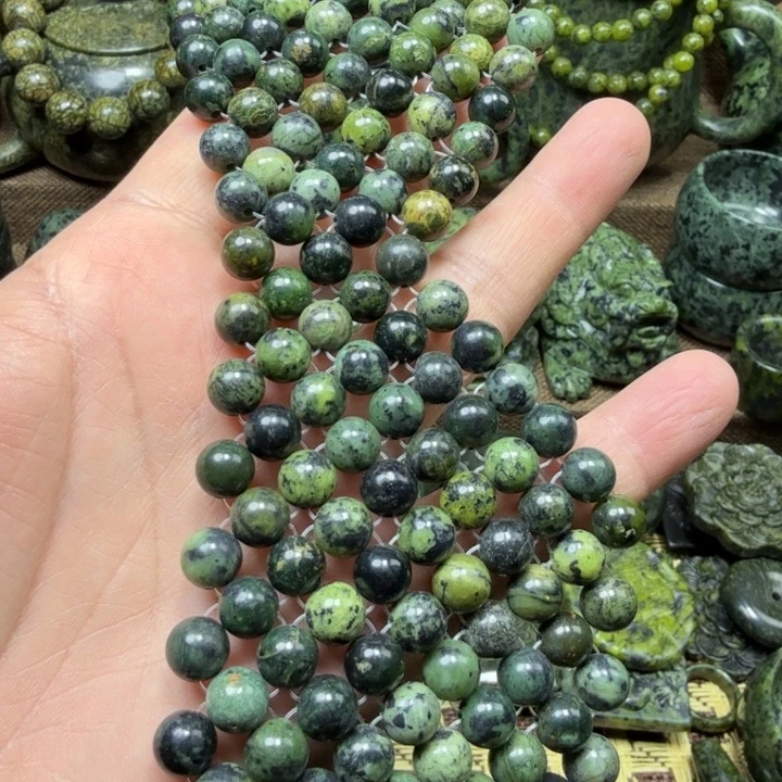 蛇纹石玉未镶嵌药王石能量养生产品