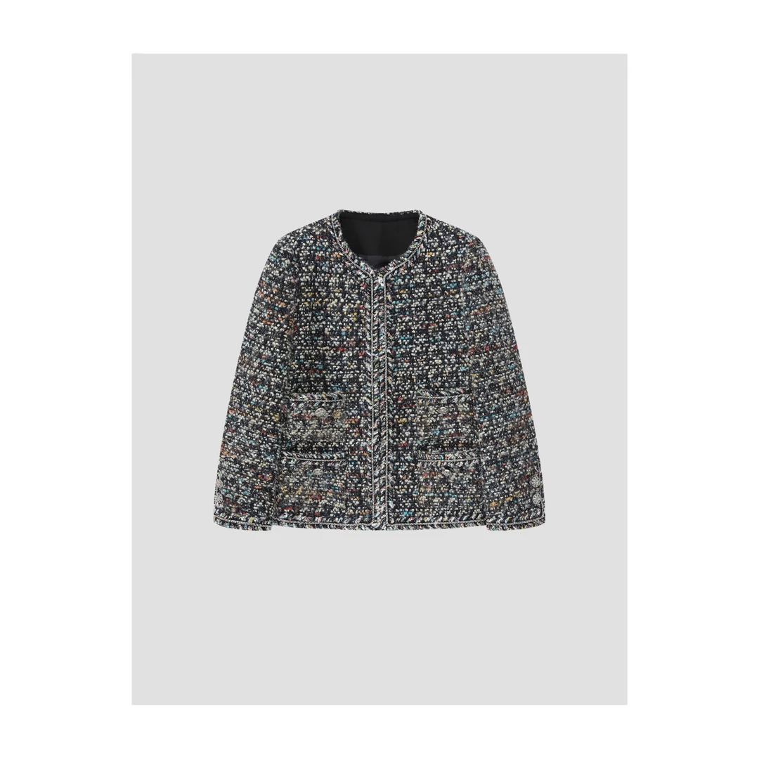 靠谱的私服【重工奢香】新款气质小香风毛呢外套KP24779