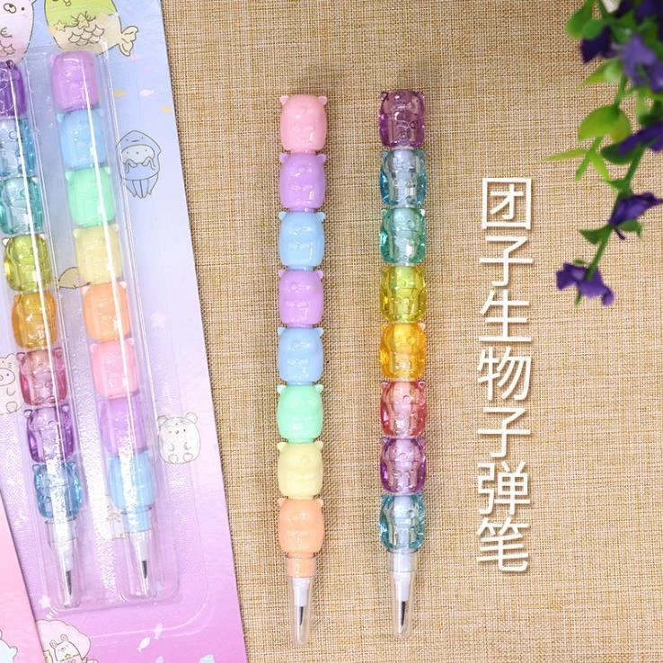 天卓下蛋免削铅笔雅思考试笔 小学生卡通免削铅笔团子 子弹头铅笔