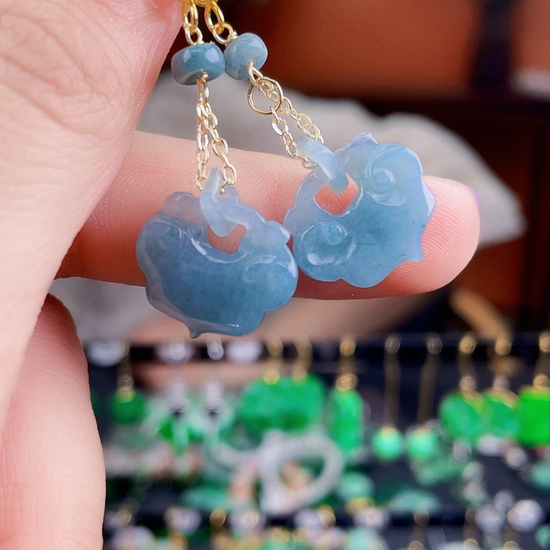 翡翠未镶嵌耳饰饰品