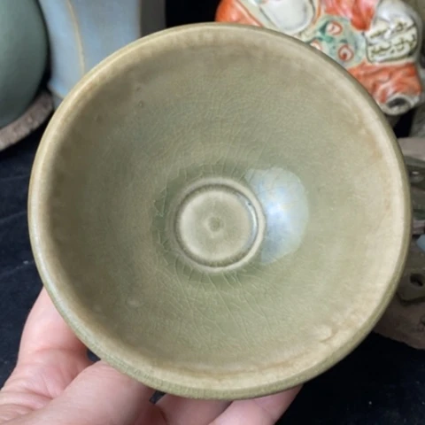 炉用****2临汝青釉斗笠盏残器