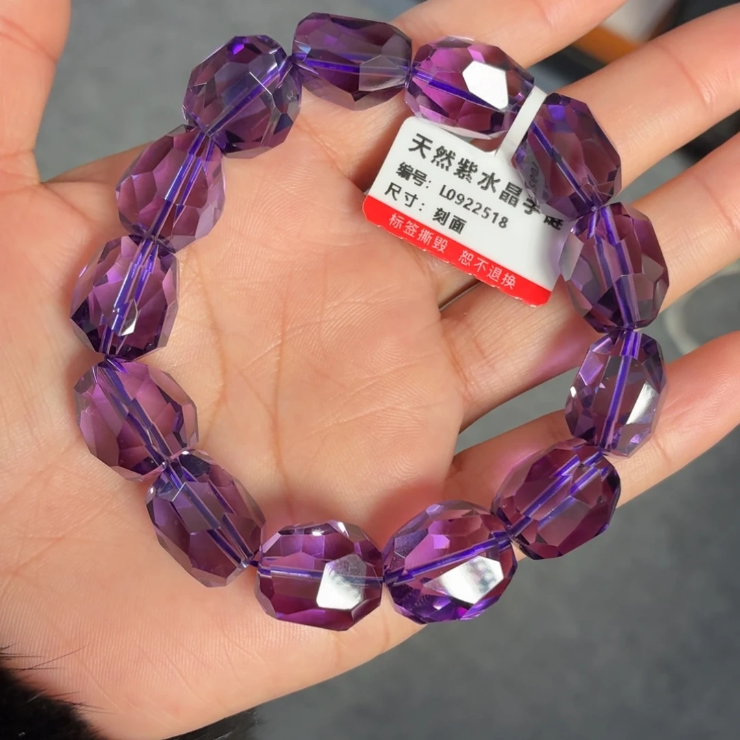 水晶手链未镶嵌紫水晶刻面手链