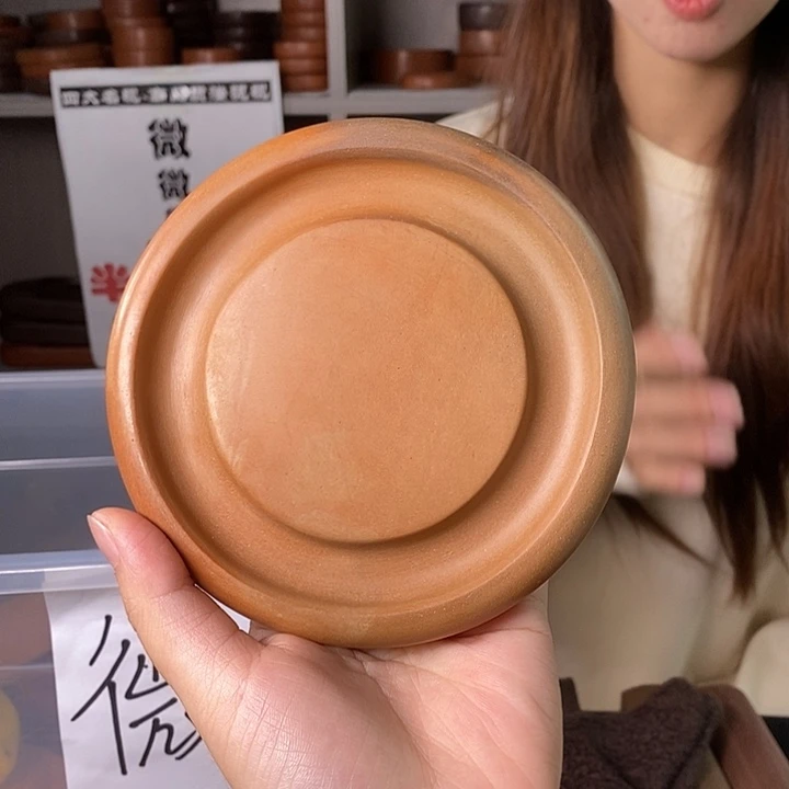 江***.高窑位澄月微微瑕澄泥砚台