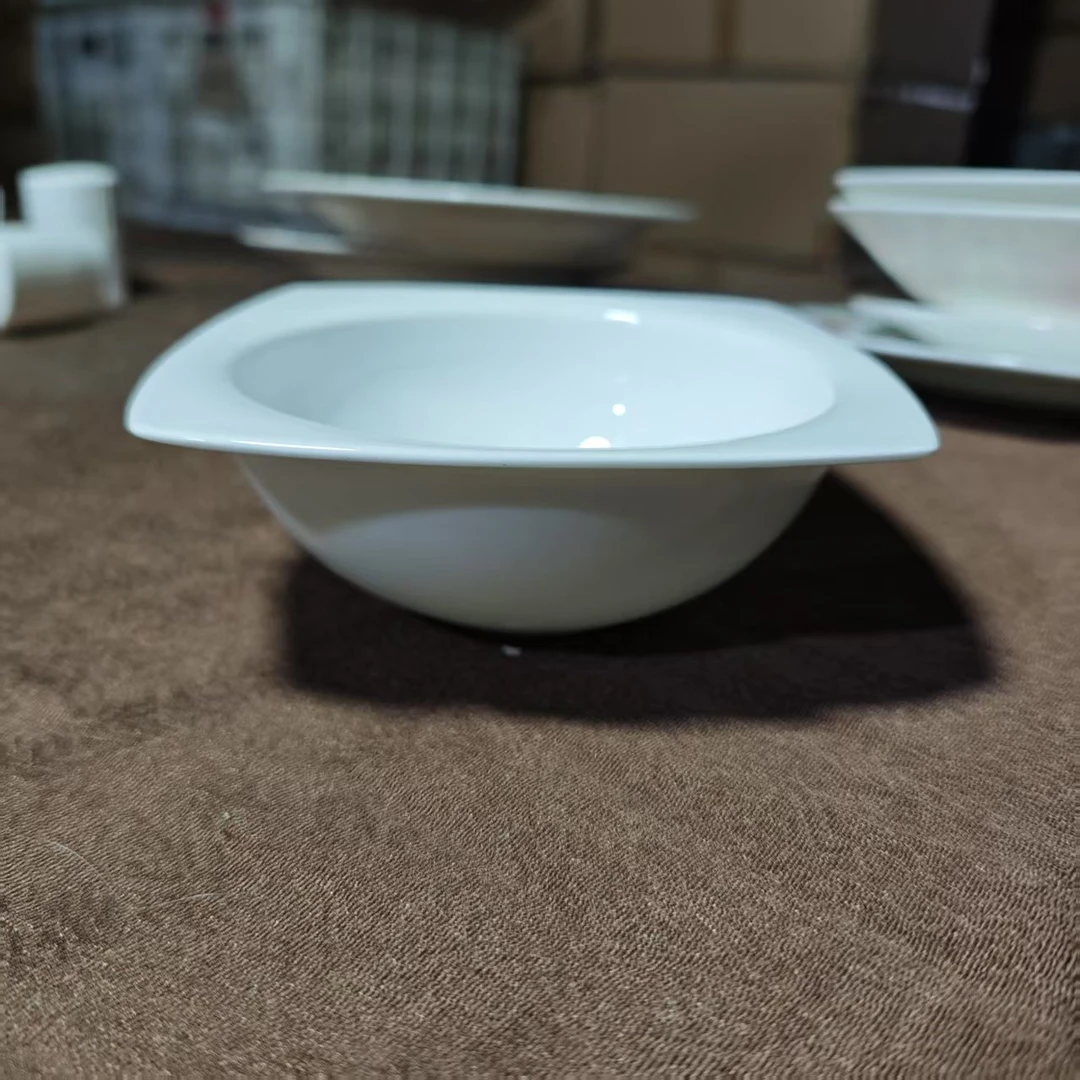 A206】纯白6英寸天圆碗4只(直径15高5.5)唐山骨瓷