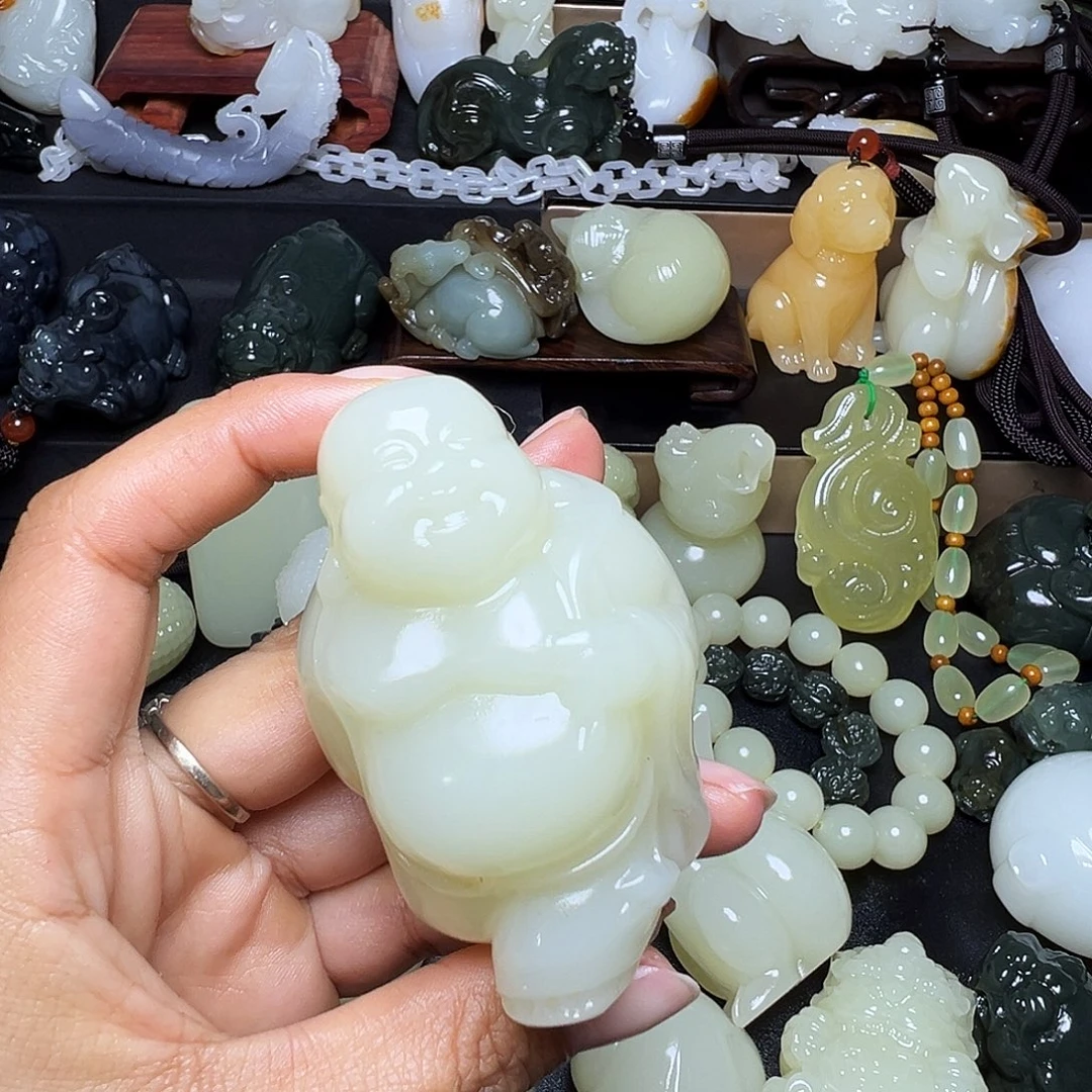 雪***宜软玉未镶嵌把件新疆天然精品料子