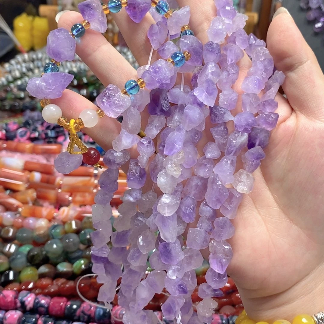 玛瑙/玉髓未镶嵌珠宝半成品紫晶原矿一条