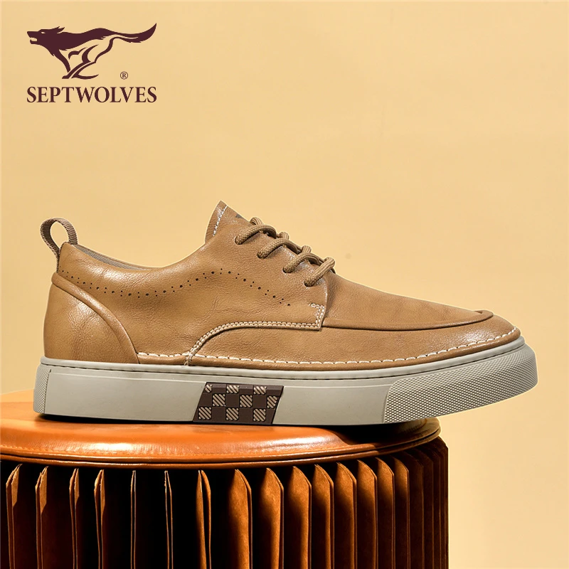 七匹狼男鞋2025年秋季新款休闲皮鞋男士百搭商务板鞋潮流时尚0974