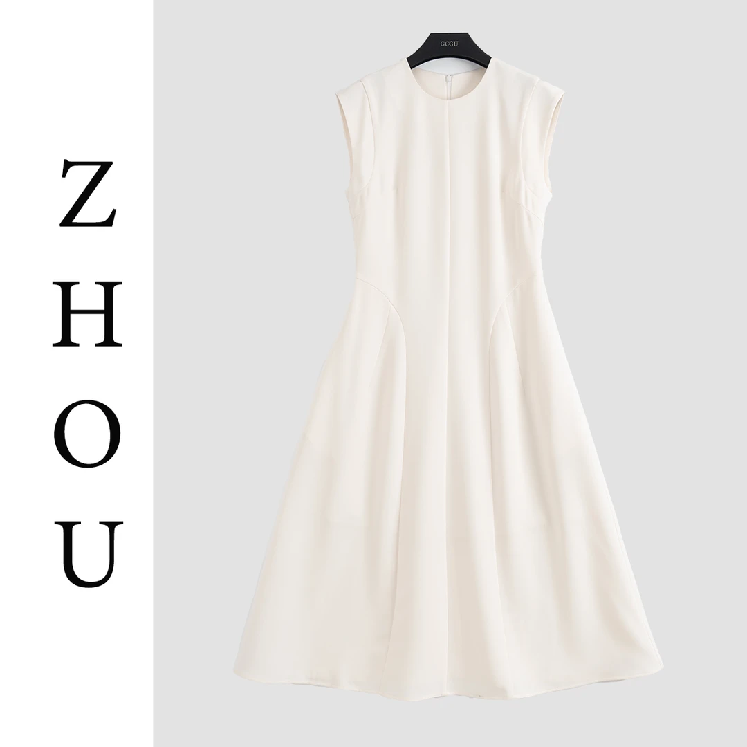 白色通勤日常连衣裙-20075