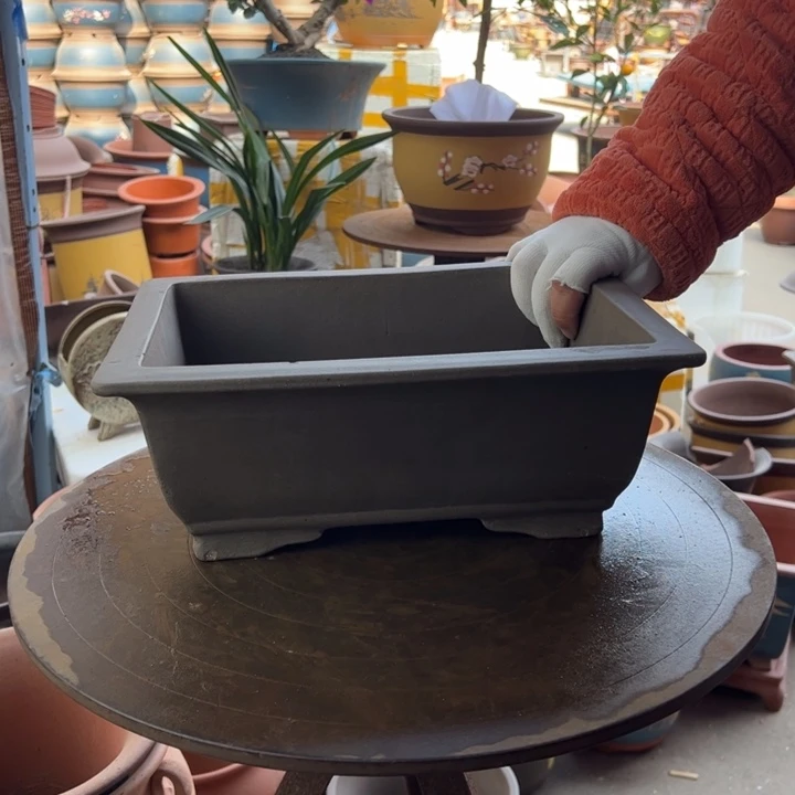 紫砂宜兴紫砂花盆素面马槽31