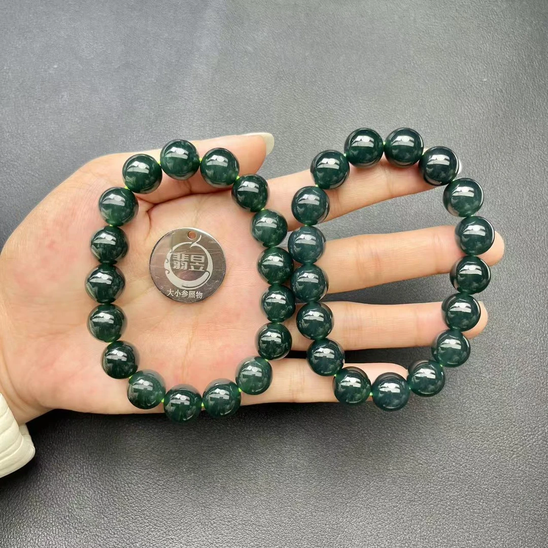 翡昱-N11-16619-天然A货翡翠手串/约12+/约17颗-多样性发其一C