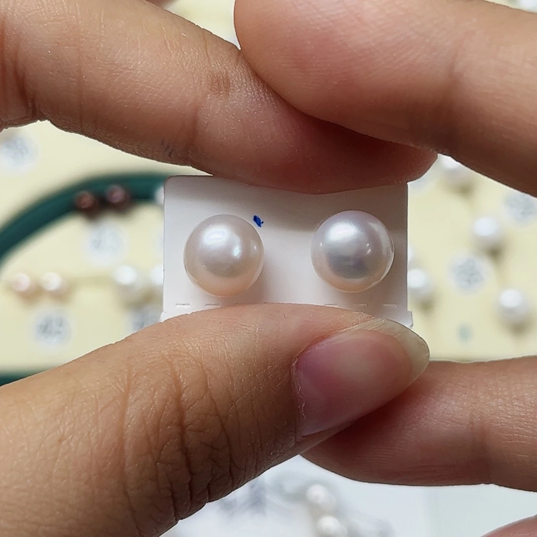 K***桶银S925镶嵌淡水珍珠耳饰