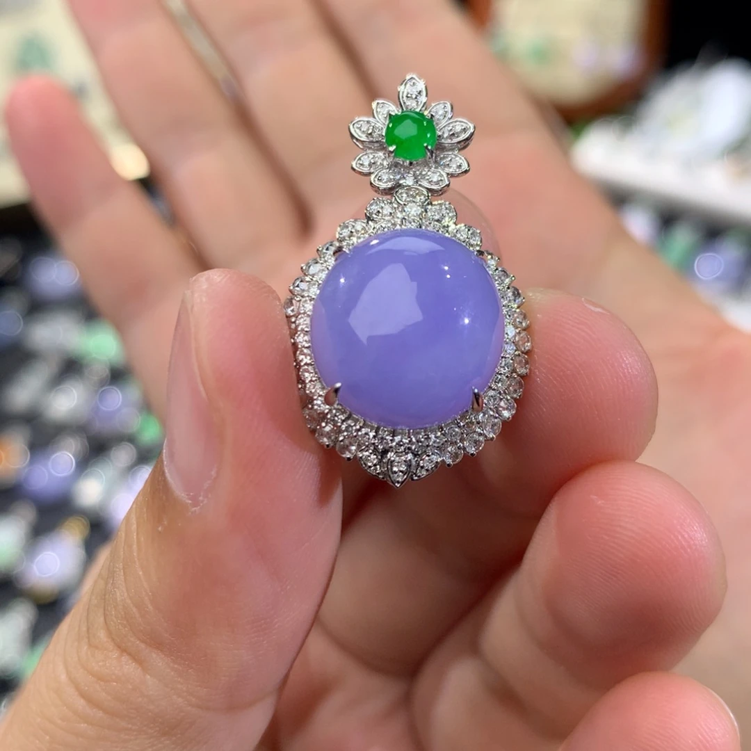 翡翠18K金镶嵌吊坠(不含链)签收后48小时鉴赏期