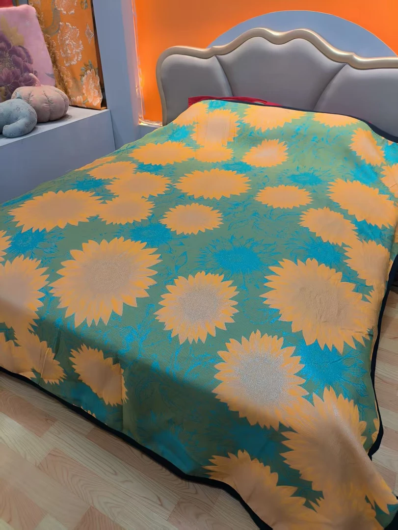 金丝向日葵】 230*250 床盖单品 四季通用 双面款加厚 多功能毯