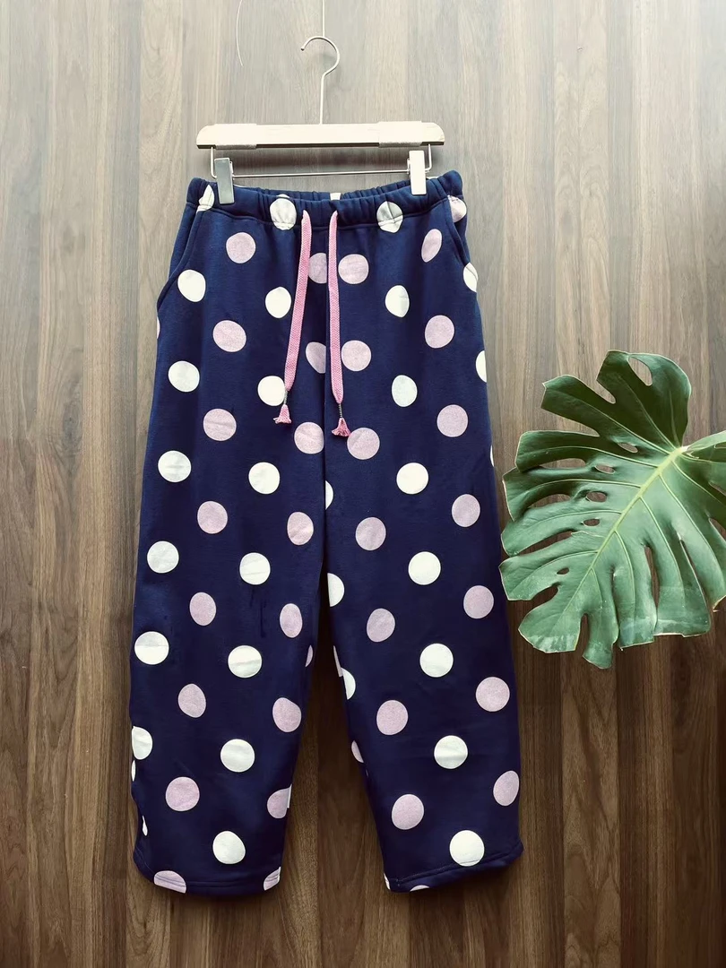 小崔姐【现货】秋季全棉新款女士印花睡裤时尚家居裤潮流长裤宽松