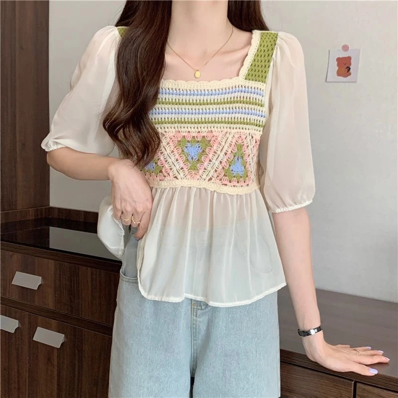 （801-860单裙子）设计感小众荷叶边宽松遮肚上衣外穿清新甜美针