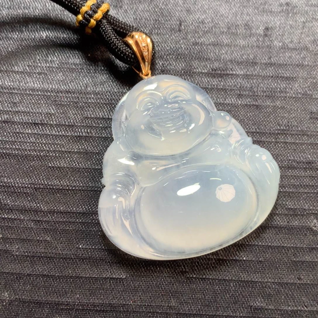 翡翠未镶嵌颈饰天然缅甸A货翡翠佛公