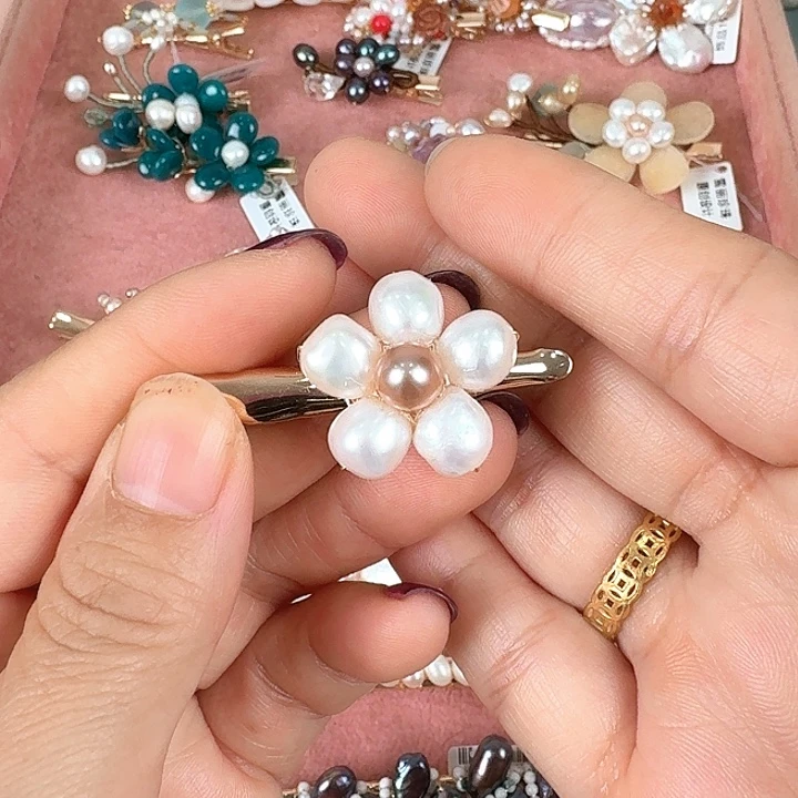 淡水珍珠发饰未镶嵌