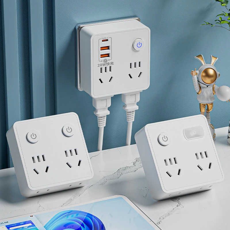 公正牛无线快充插座86型超薄转换器多功能插排拓展usb插头插线